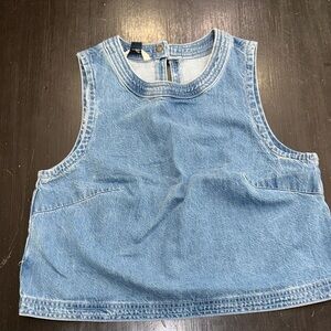 american eagle denim fitted sleeveless top tank top size x small. like new.
